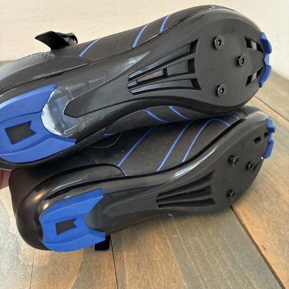 HOPPLEN Black Blue Cycling Shoes - MEN size 9.5 / EU Size 43 (ST) - Picture 5 of 7